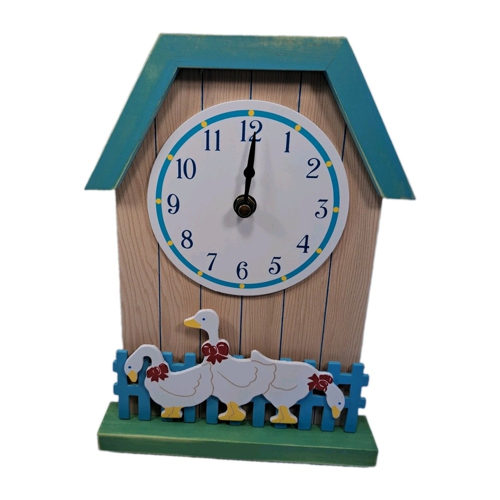 New Vintage Avon The Gift Collection Country Goose Minute By Minute Clock Tested